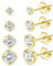 JeweBella 4 Paar Ohrstecker Silber 925 Klein Runde Zirkonia Ohrstecker Set für Damen Herren Mädchen Knorpel Tragus Ohrringe Set Gold/Silber/Rosegold 2/3/4/5 mm