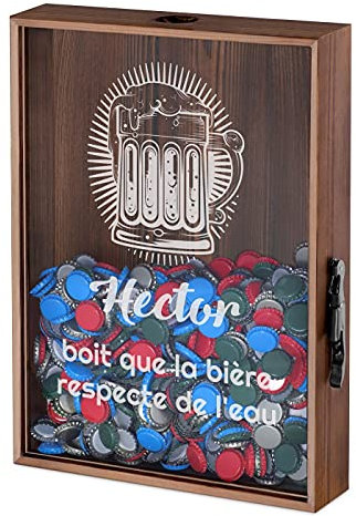 Maverton Boîte aux Bouchons pour Homme - Coffret Personnalisé pour Collectionneurs de Capsules - Ouvre-bière inclus - Cadeau Homme - Cadeau Anniversaire Homme - Cadeau Personnalisé - Éco