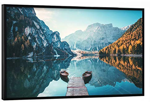 artboxONE Poster mit schwarzem Rahmen 60x40 cm Pragser Wildsee von Künstler AB1 Edition - Poster mit Kunststoffrahmen