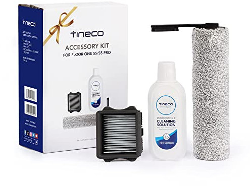 Tineco Juego de accesorios para aspiradora inalámbrica en seco y húmedo (1*Cepillo de Rodillo+1*Filtro HEPA+ 1 * 280ml Fórmula Detergente)) para Floor One S5