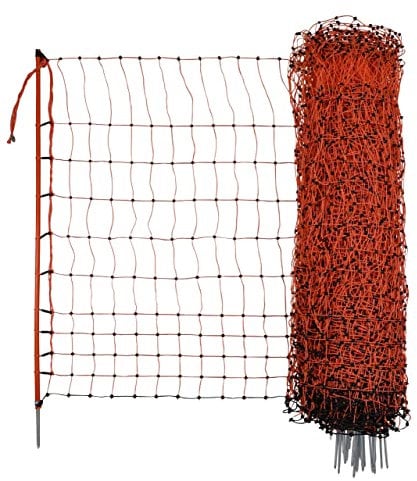 Kerbl Geflügelnetz (Farbe orange, elektrifizierbar, L x H 50 m x 106 cm, Anzahl Pfähle 15, für Hühner/Gänse und Puten) 292270