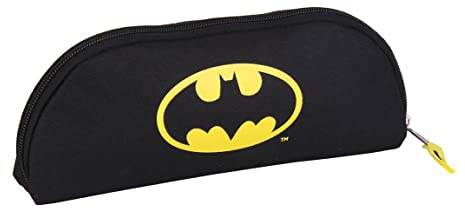 CERDÁ Life's Little Moments - Estuche Escolar de Niño de Batman Portatodo Con Apertura de Cremallera - Licencia Oficial DC, Negro