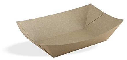 We Can Source It Ltd - Compostable Kraft Card Food Tray for Takeaways/Food Stalls and Picnics - Large - 100 Packs