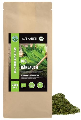 Alpi Nature Organic Wild Garlic 250g 8.8 oz, Dried and Chopped Wild Garlic Leaves for Cooking