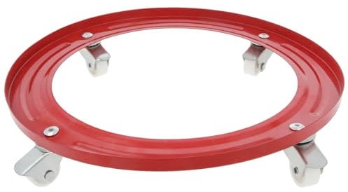 Amig - Soporte para Bombonas de Butano - Carro de Transporte con 4 Ruedas Giratorias - Diámetro Ø31cm - Carga Máxima 30kg - Soporte para Bidones y Macetas - Color Naranja - Acero Aleado
