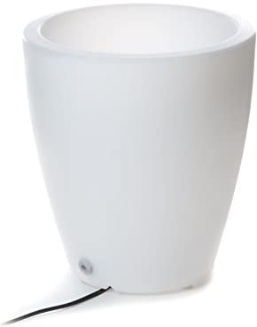 Oresteluchetta Pot Lumineux pour extérieur et intérieur TOOLONNGA, Couleur Blanche, H.43 x Ø.40, résistant aux UV