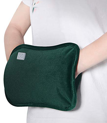 Winter Wiederaufladbare USB-Wärmflasche Intelligenter elektrischer Handwärmer Mini-Wärmflasche aus Flanell Weiche verstellbare Thermoskanne elektrische Heiztasche für Zuhause, Büro