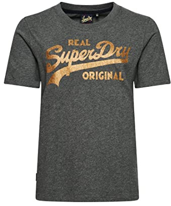 Superdry Damen Vl Scripted Coll Tee Businesshemd (1er Pack)
