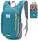 SKYSPER 10L Mochila Plegable Ultraligera Mochila de Viaje Mochilas de Marcha Pequeña Ahorra espacio para Hombre Mujer Viaje Excursiones Cortas Senderismo, cian