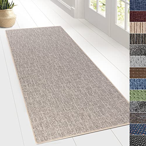 KARAT Teppich Läufer für Küche, Flur & Wohnraum - Teppichläufer auf Maß - Meterware - Flurteppich - Küchenläufer - Wohnzimmer Teppich (80 x 400 cm, Alto - Silber)