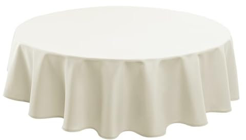 Hiasan Champagner Wasserabweisend Tischdecke aus Polyester,Rund180cm,Anti-Falten Tischtuch,geeignet für Küche,Restaurant,Hochzeit