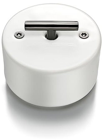 FONTINI - Va-et-vient metal nickel blanc porcelaine blanche DO