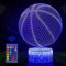 Pallacanestro Luci Notturna 3D, Lampada del Buonumore tattile a Illusione Ottica a LED con Telecomando, Regali Giocattolo per Bambini Ragazzi Uomini, 16 Colori che Cambiano per l'arredamento Della
