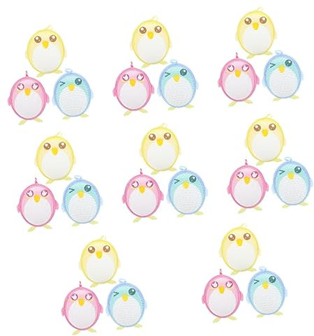 Zerodeko 24 Stück Badetücher Babyschwamm Baumwollwaschlappen Babyhandtücher Babywaschhandschuh Badezimmerhandtücher Tierblasenmacher Cartoon-Duschtücher Pinguin-Duschtücher