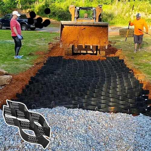 Kiesgitter Fahrstraßenkiesstabilisatorgitter, Durchlässiges Zellpflastersystem für Kies/Zement/Sand, 1/2/3/4/5/6/7/8/9 M Geogitter für Schuppen, Böschungen und Parkplätze ( Size : 5x9m/16.4x29.52ft )