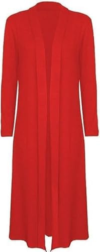 Womens Ladies Floaty Casual Waterfall Long Sleeves Open Front Duster Coat Maxi Long Cardigan, Soft Warm Oversized Boyfriend Collared Top Jacket Blazer Overcoat UK Plus Size 8-26