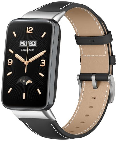 KoGiio Cuir Bracelet pour Xiaomi Band 7 Pro, Hommes et Femmes de Cuir Bracelet de Remplacement Compatible avec Xiaomi Band 7 Pro - Noir