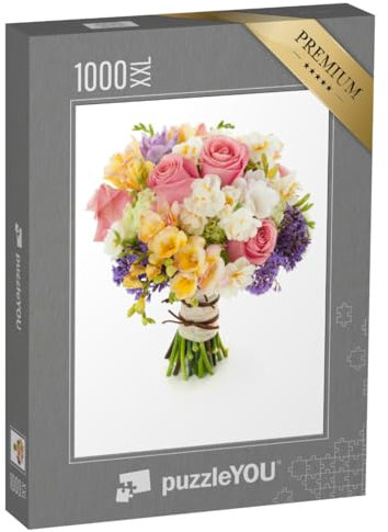 Puzzle 1000 pièces XXL « Bouquet de Roses, de freesias, d'œillets »