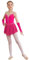 winying Tanzkleid Mädchen Pailletten Eiskunstlauf Kleid Kinder Ärmelloses Ballettkleid Tanztrikot mit Handschuhen Tanz Trikot Ballettanzug Leotard Hot Pink 122-128