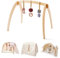 Promise Babe Spielbogen Baby Holz für Babies Spieldecke Mit Bogen Play Mat for Babies Spielbogen Babies Holz Gym Animal Pendant Tent Set