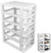 Healvian Schreibtisch Organizer Schubladen Kunststoff Schubladenbox 5 Transparente Schubladenturm Kosmetik mit Schubladen Aufbewahrungsturm Schubladencontainer Storage Cabinet