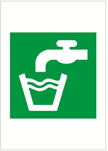 Indigos UG - Schild Trinkwasser - 594x840 - Hotel, Firma, Schutz, KITA, Arzt, Praxis - Sicherheit - Warnung - Aluverbundplatte 3mm, Wohnung - Hinweisschild - Warnschild