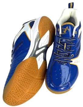 VIPER Badminton Shoes Extra Wide Fit Tennis Badminton Squash Shoes Non Slip Sports Trainers for Volleyball Blue White (Blue/White, UK Footwear Size System, Adult, Men, Numeric, Wide, 10)