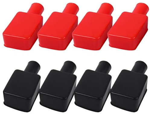 8 PCS Battery Terminal Covers, Battery Terminal Protector Soft Rubber Car Battery Cover Positive Negative Insulating Stud Covers for Car Truck Electric Bikes