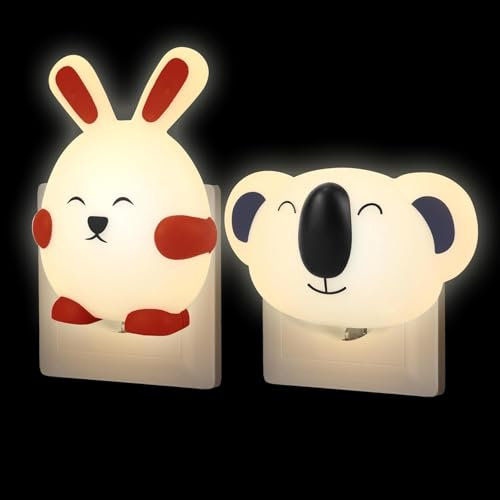 Funmo Veilleuse Enfant,Veilleuse LED,Veilleuse Bébé Prise avec Capteur Crépusculaire,Objet Kawaii Deco Chambre,Lampe Chevet Murale,Pour Enfant,Cadeau Personnalisé Naissance Noel