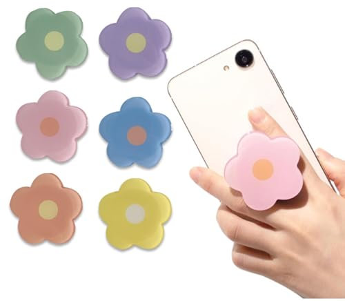 BKEPDY Lot de 6 Jolis Motifs Floraux en Acrylique pour Téléphone Portable Support pour Téléphone Portable Poignée pour Téléphone Portable Support pour Téléphone Portable Coloré et Varié