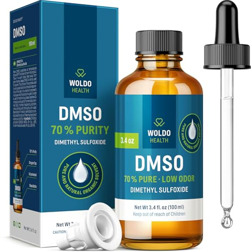 WoldoHealth DMSO 70% pharmazeutische Reinheit - 100ml Braunglasflasche | demineralisiertes Wasser, lichtgeschützt, 99,9% rein, ohne Zusatzstoffe