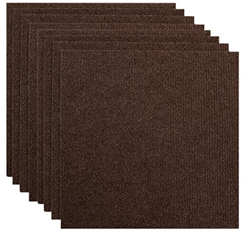Selbstklebende rutschfeste Teppichfliesen, 20 Stück, 30,5 x 30,5 cm, zum Abziehen und Aufkleben, für Wohn- und Gewerbeböden, Braun