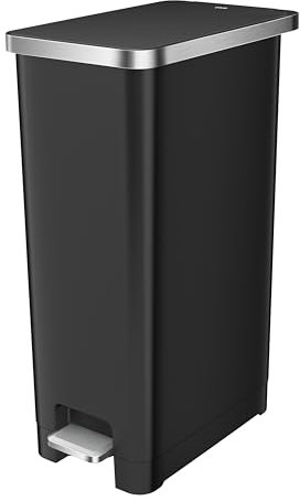 EKO Hana 30L Kitchen Pedal Bin, Rubbish Bin with Soft Close and Stay Close Lid, Perfect for Kitchen & Home, Black