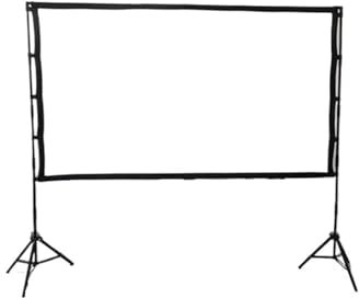 VNSMM smart home Projector Screen With Stand Soft White Less Creases With Carry Bag Foldable Double Tripod Screen Outdoor Projection Screens(100 inch)