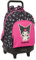 safta KUROMI - Grand sac à dos à roulettes, compact, amovible, idéal pour les enfants de différents âges, confortable et polyvalent, qualité et résistance, 33 x 22 x 45 cm, noir/fuchsia, M