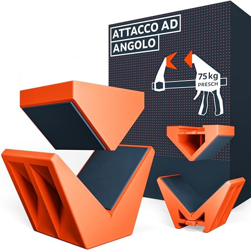 Presch Adattatore angolari 2 pz - Accessorio per morsetti Presch con forza di serraggio di 75 kg - Ganasce angolari per fissaggi a 90° - Prestazioni durature con plastica rinforzata in fibra di vetro