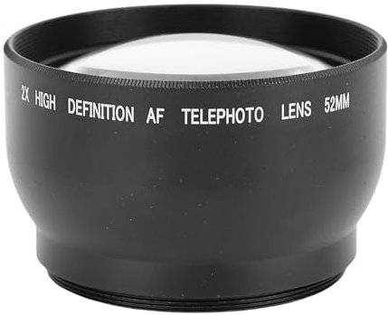 Elprico 52mm 2X Telephoto Lens, HD Teleconverter Lens Attachment for Cameras with 52mm Filter Thread, Doubles Zoom for Photography
