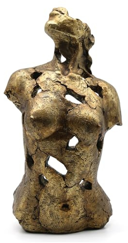 JoResona Abstract Female Bust Sculpture, Lady Statue, Creative Character Crafts, Resin Ornament for Home Office Bedroom Living Room Decoration