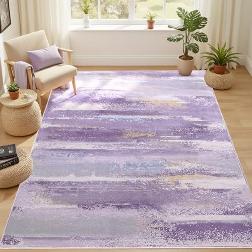Teppich Wohnzimmer Violett 140x200cm Abstrakelte Teppiche Schlafzimmer