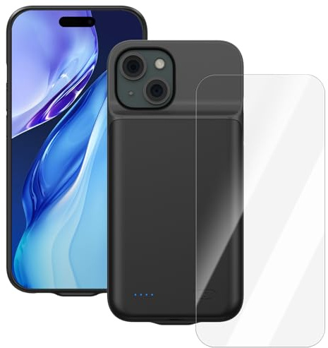 Giabuao Custodia Batteria per iPhone 15(6.1),8500mAh 15W Ultra Sottile Cover Batteria Ricaricabile Caricabatterie Power Bank per iPhone 15