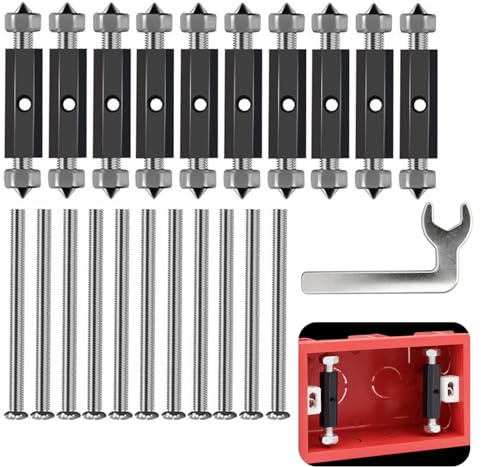 10 Set di 118 Tipo Riparazione Cassetta Elettrica, di Supporti e Viti con Chiave Inglese, Materiale in Acciaio a Basso Tenore di Carbonio e Isolante