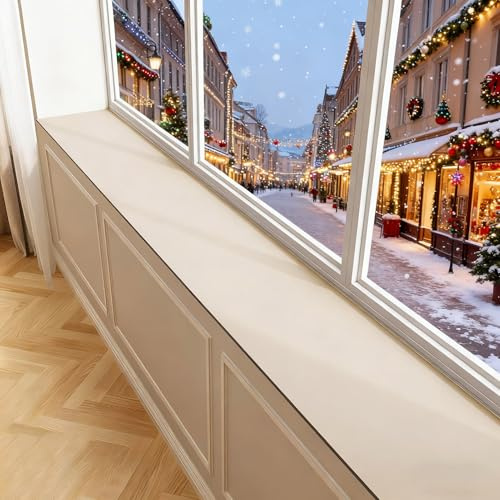 Fensterbankmatte Schmale Fensterbankmatte (40–250 cm Lang), Hunde-/ Katzenkissen für Die Fensterbank (individuell Anpassbar), Waschbares Sitzkissen für Erkerfenster(40x25cm(16x10))