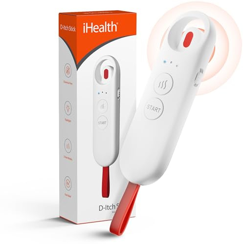 iHealth D-Itch Stick Bug Bite Healer, Mosquito & Insect Bite Relief Using Heat, Chemical-Free Itch Relief in 6 Seconds, 3 Adjustable Heat Modes, Safe for Adults & Kids 3+