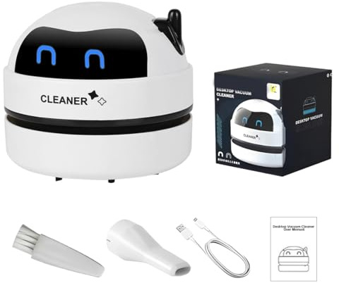 Aspirateur de Table, Mini Aspirateur, Portable Mini Aspirateur de Bureau, forte puissance d'aspiration, nettoyeur de poussière électrique, pour Table Bureau Coussin Voiture Clavier, Ramasse Miette
