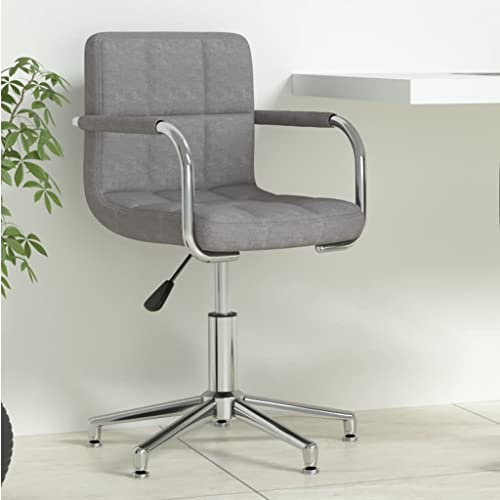 Hoopleep Bürostuhl Drehbar Hellgrau Stoff, Höhenverstellbar mit Gasdruckfeder, Bequem für Büro & Arbeitszimmer, Moderner Schreibtisch Stuhl mit Kreuzfußgestell aus Metall