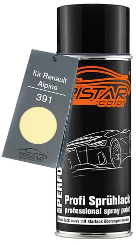 TRISTARcolor Peinture voiture Bombe de peinture pour Renault/Alpine 391 Jaune Vanille Peinture de base aérosol 400 ml