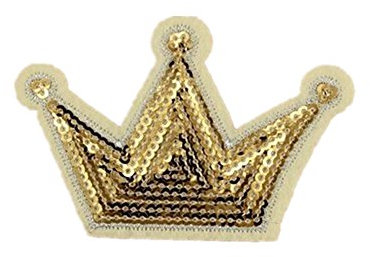 Ximkee (10 Stück) Gold Krone Pailletten Nähen Eisen auf gestickte Patches Applikationen