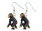 Miniblings Schimpanse Affe Ohrringe Hänger Affen Dschungel Zoo Gummi klein - Handmade Modeschmuck I Ohrhänger Ohrschmuck versilbert