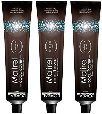 Loreal 3 er Pack Loreal Majirel Cool Cover 50ml 7,1 CC Mittelblond Asch
