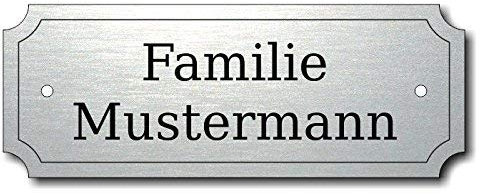 Türschild, Briefkastenschild, Klingelschild, 70-300-017 Acryl, Oberfläche gold gebürstet oder Edelstahl gebürstet, individuell anpassbar